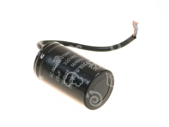 kondenzátor rozběhový TC 544,  25 uF, 320 V, d = 42x80 mm, kabel 25 cm
